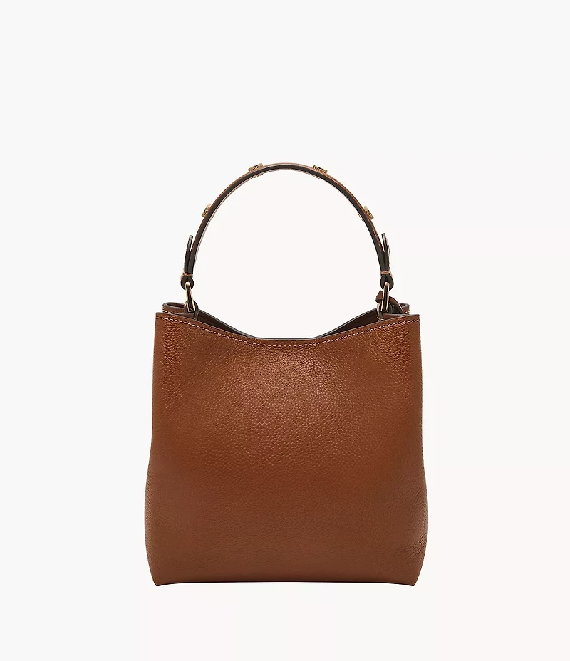 Jessie Leather Small Bucket Crossbody Bag