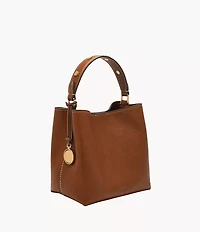 Jessie Leather Small Bucket Crossbody Bag