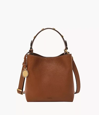 Jessie Leather Small Bucket Crossbody Bag
