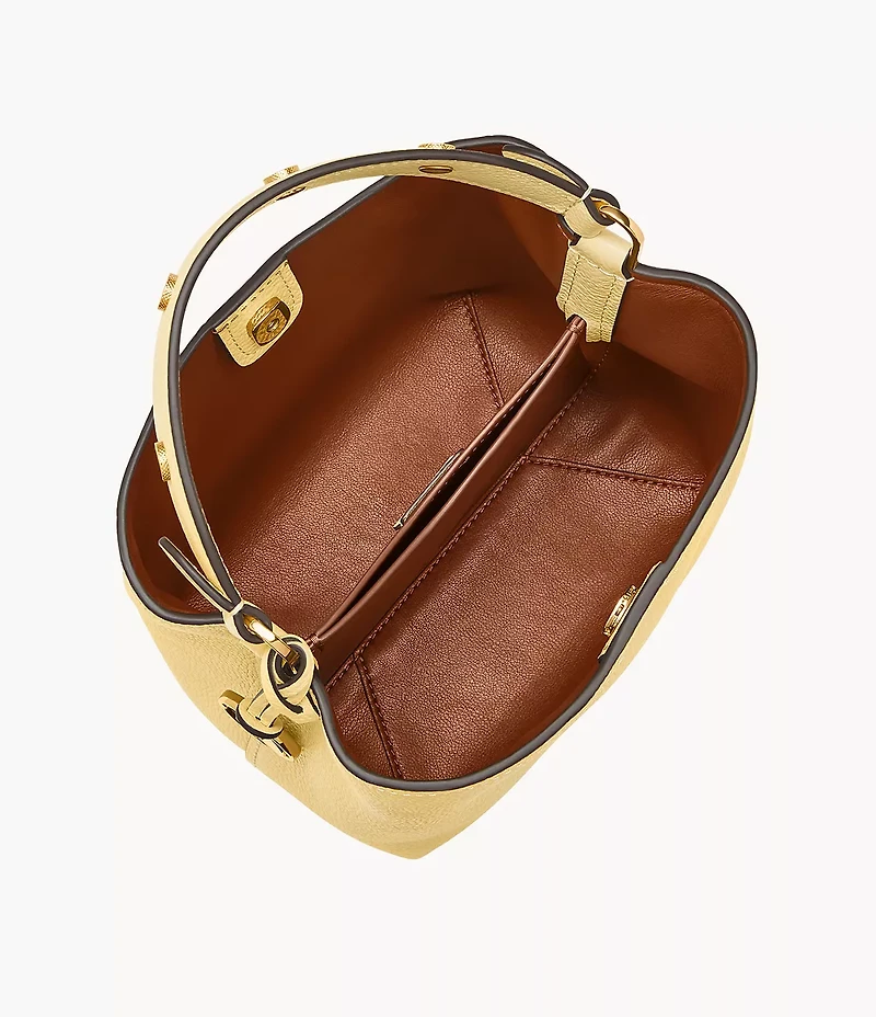 Jessie Leather Small Bucket Crossbody Bag