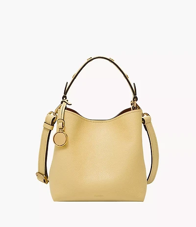 Jessie Leather Small Bucket Crossbody Bag