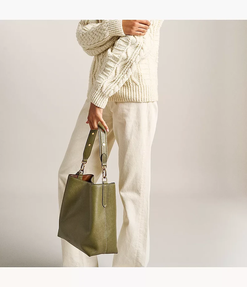 Jessie Leather Bucket Shoulder Bag