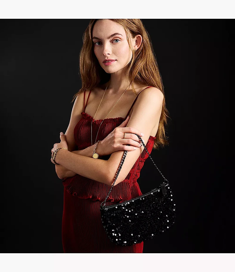 The Wizard of Oz x Fossil Special-Edition Black Sequin Jolie Bag