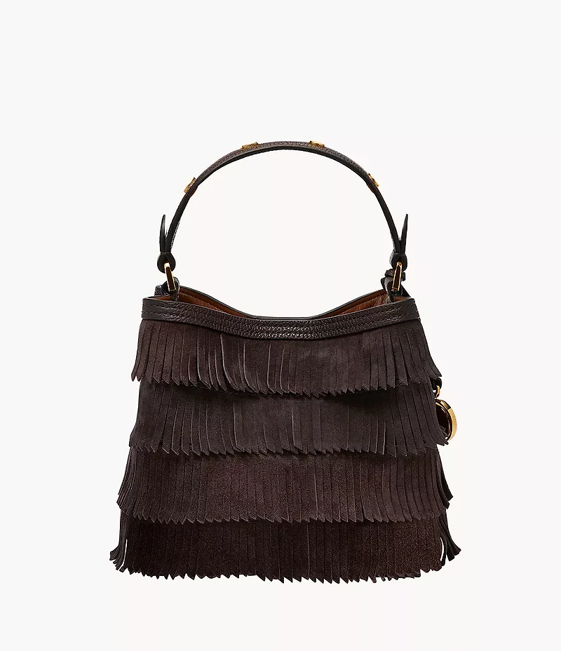 Jessie Leather Small Bucket Crossbody Bag