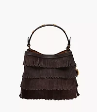 Jessie Leather Small Bucket Crossbody Bag