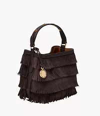 Jessie Leather Small Bucket Crossbody Bag