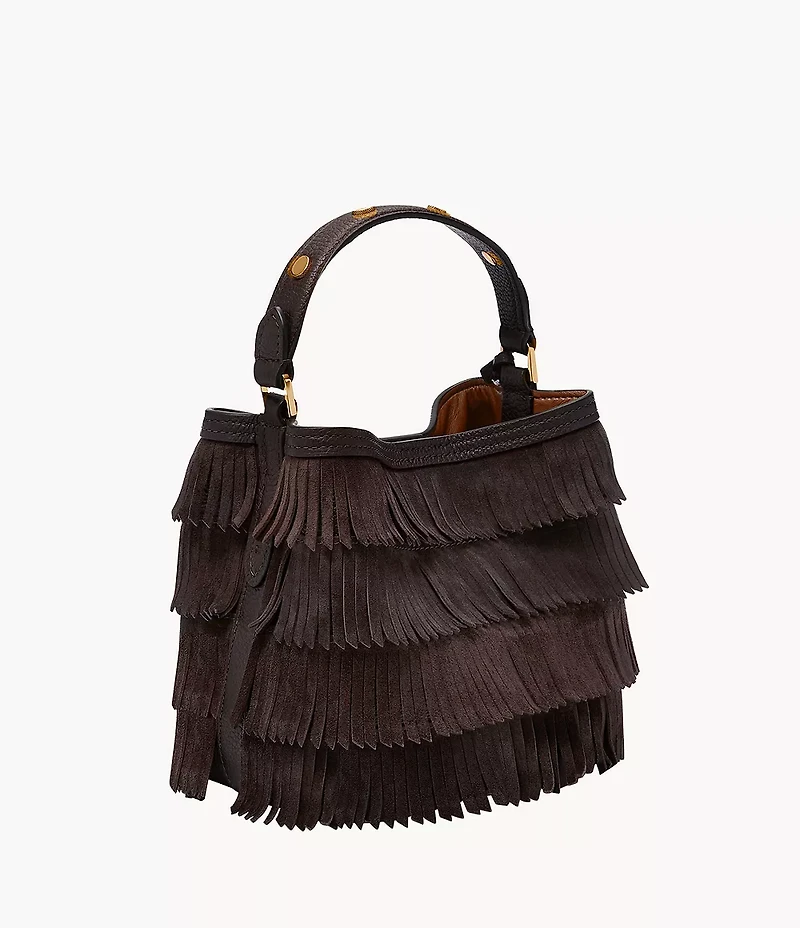 Jessie Leather Small Bucket Crossbody Bag