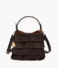 Jessie Leather Small Bucket Crossbody Bag