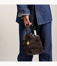 Jessie Leather Small Bucket Crossbody Bag