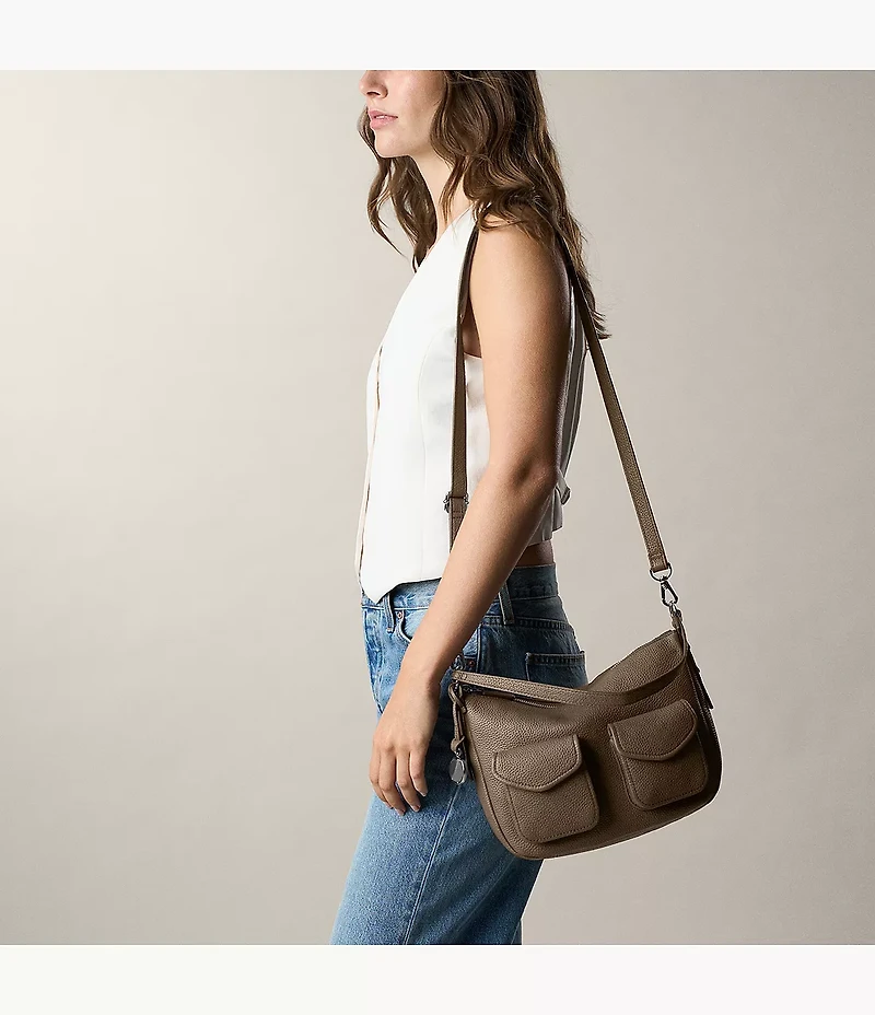 Jolie Leather Cargo Crossbody Bag