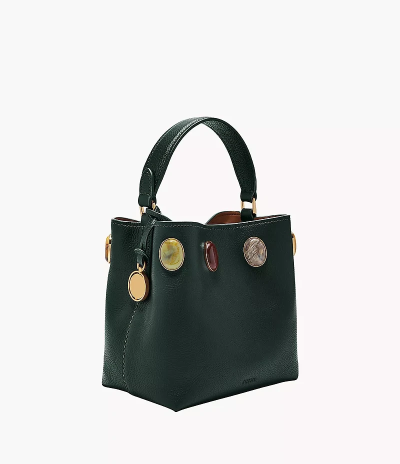 Jessie Leather Small Bucket Crossbody Bag