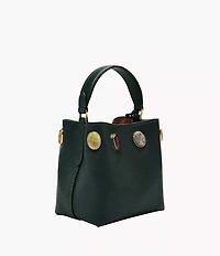 Jessie Leather Small Bucket Crossbody Bag