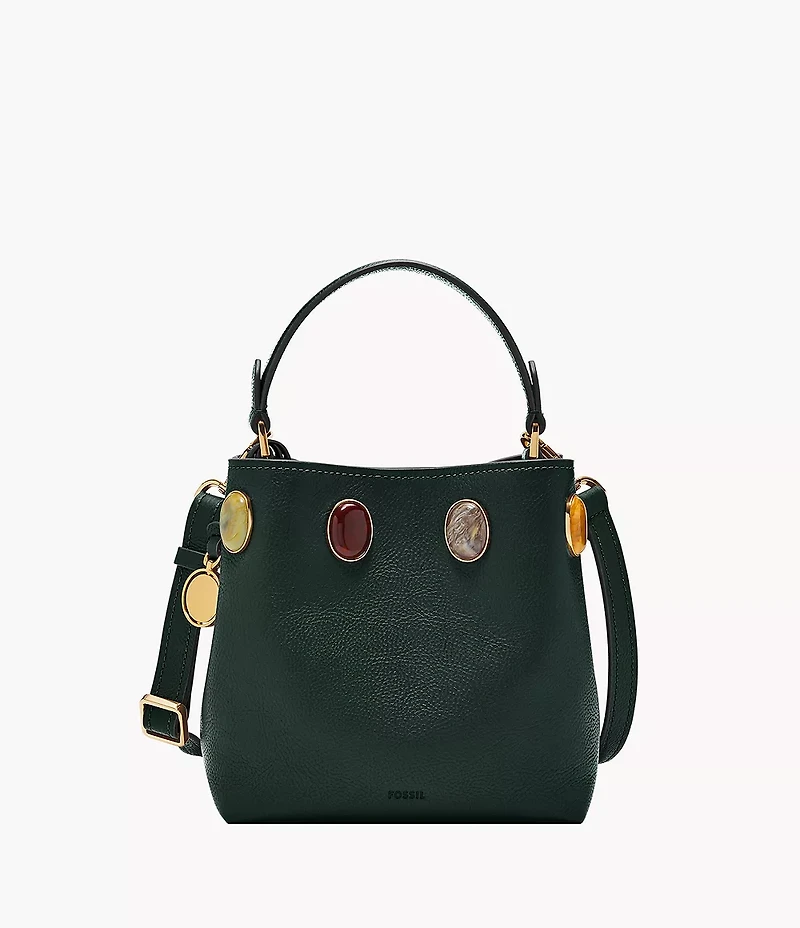 Jessie Leather Small Bucket Crossbody Bag