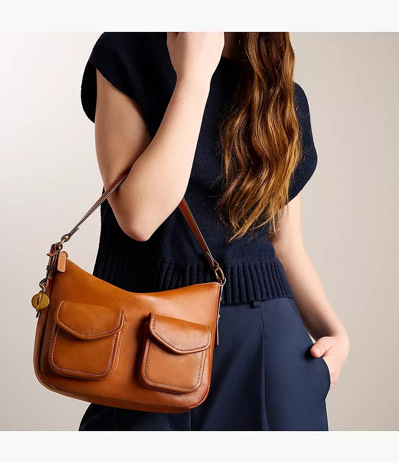 Jolie Leather Small Bucket Crossbody Bag