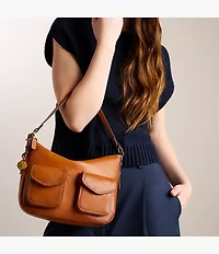 Jolie Leather Small Bucket Crossbody Bag