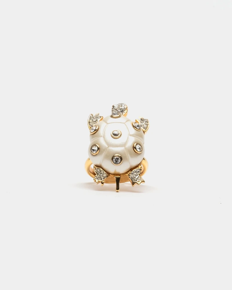 Pearl Turtle Ring White/Gold OS