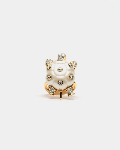 Pearl Turtle Ring White/Gold OS