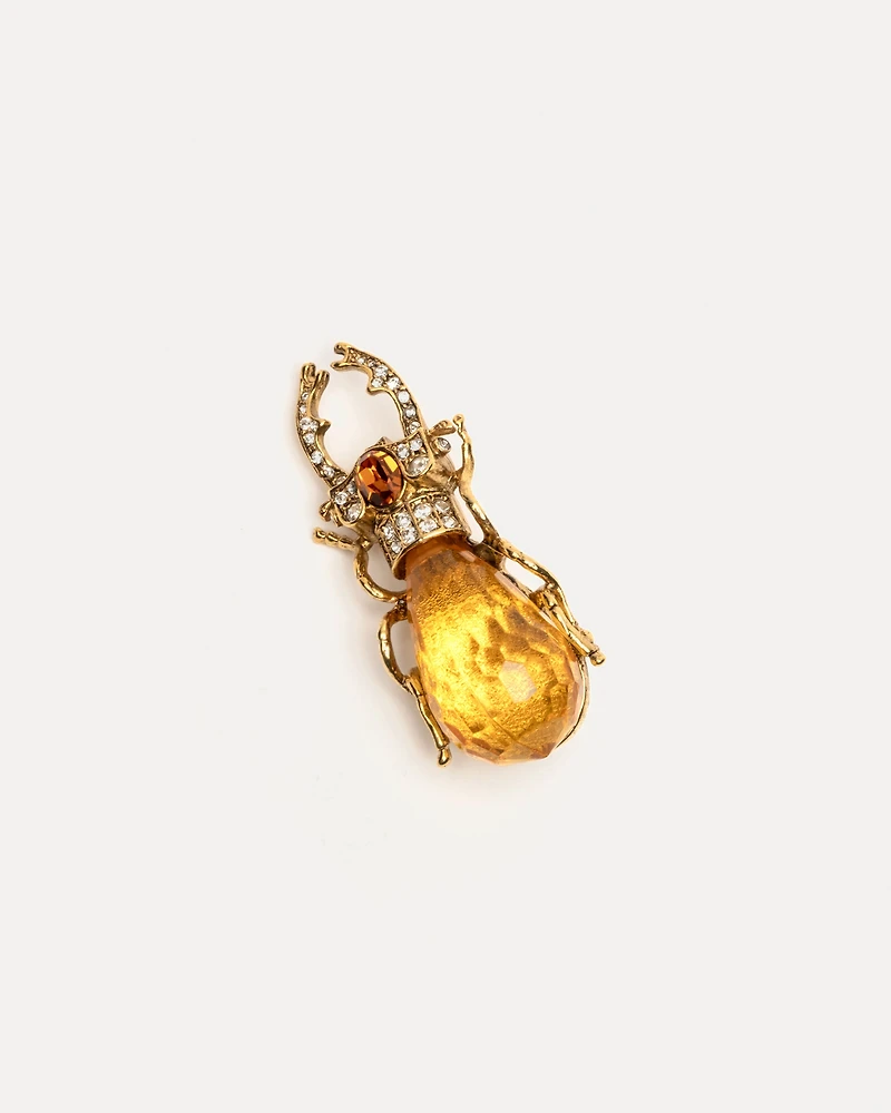 Scarab Beetle Pin Topaz Stone