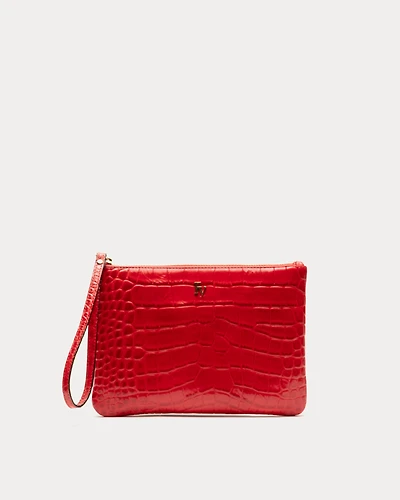 Embossed Croc Wristlet