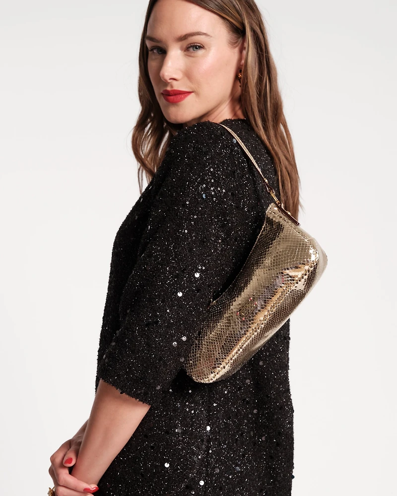 Mia Metallic Snake Leather