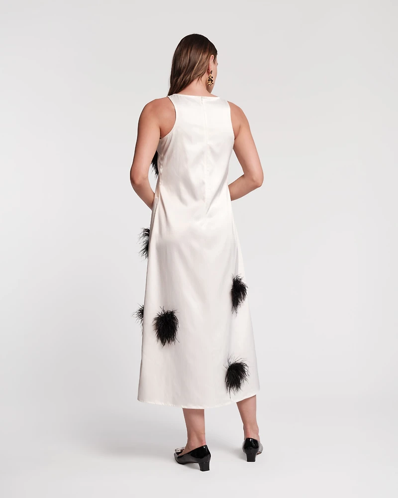 Francesca Feather Maxi Dress