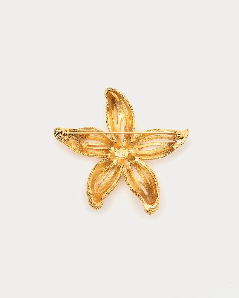 Gold Starfish Brooch