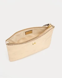 Metallic Snake Leather Wristlet