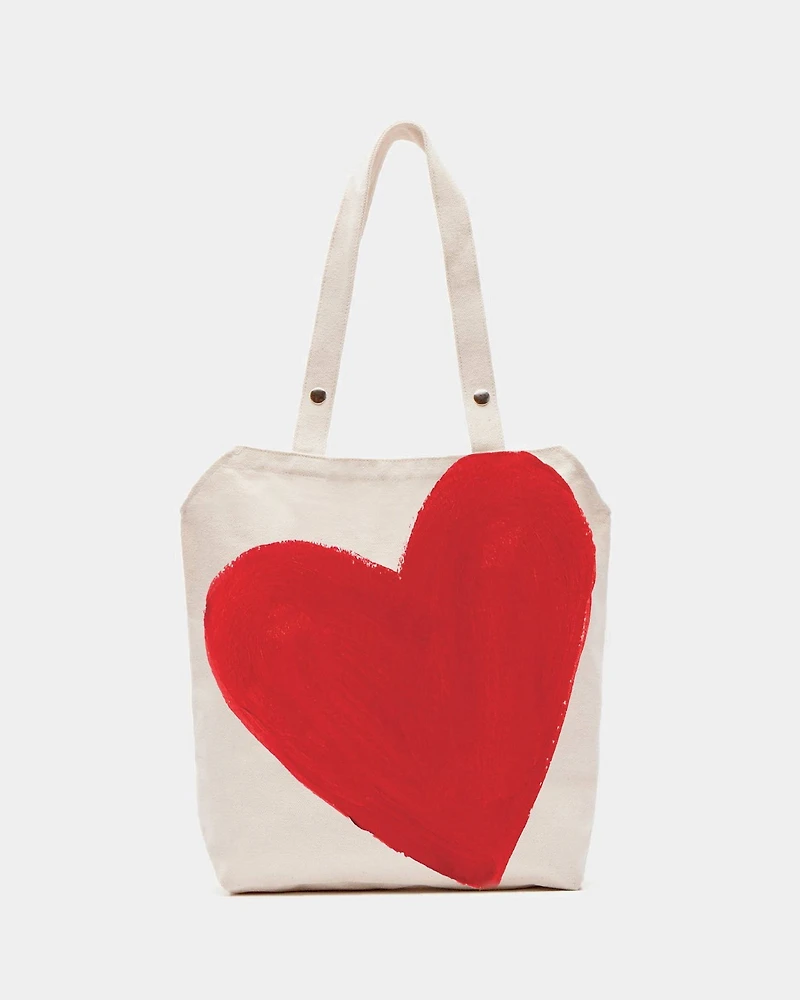 Canvas Heart Easy Tote