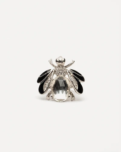 Bee Ring Black Silver
