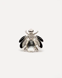 Bee Ring Black Silver