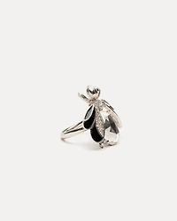 Bee Ring Black Silver