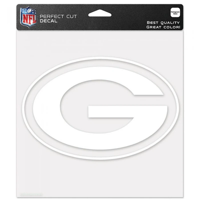 Green Bay Packers Perfect Cut White Decal 8" x 8"