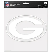 Green Bay Packers Perfect Cut White Decal 8" x 8"