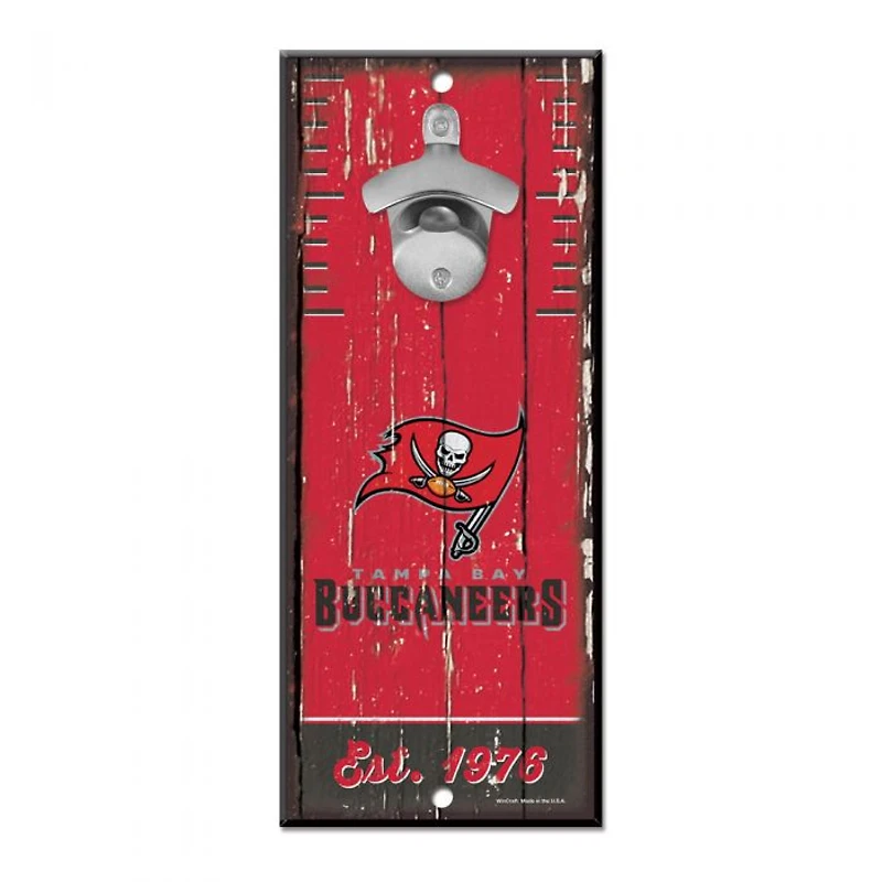 Tampa Bay Buccaneers Bottle Opener Sign 5" x 11"