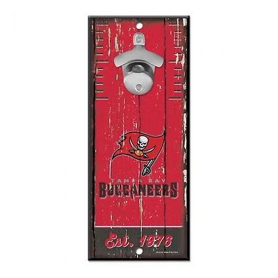 Tampa Bay Buccaneers Bottle Opener Sign 5" x 11"