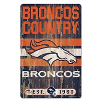 Denver Broncos Slogan Wood Sign 11" x 17" 1/4" Thick
