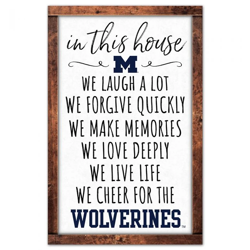 Michigan Wolverines House Wood Sign 11" x 17" 1/4" Thick