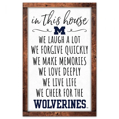 Michigan Wolverines House Wood Sign 11" x 17" 1/4" Thick
