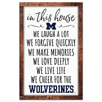 Michigan Wolverines House Wood Sign 11" x 17" 1/4" Thick
