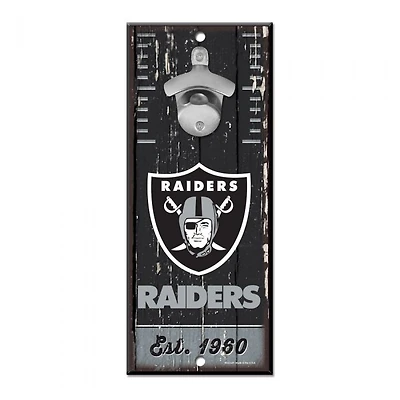 Las Vegas Raiders Bottle Opener Sign 5" x 11"
