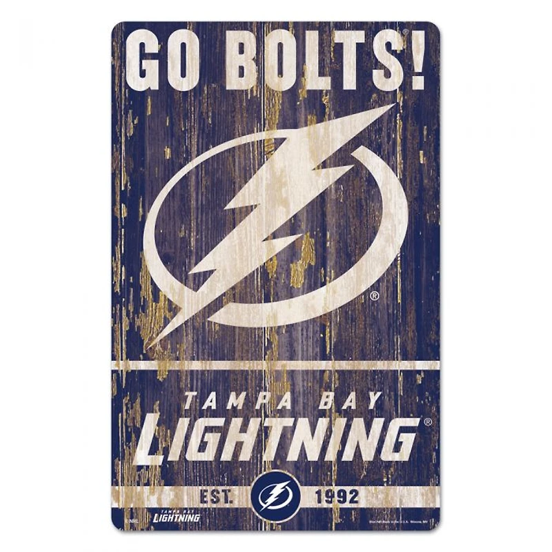 Tampa Bay Lightning Slogan Wood Sign 11" x 17" 1/4" Thick