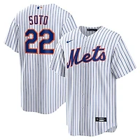 Juan Soto New York Mets Nike White Pinstripe Home Replica Jersey