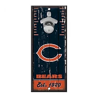 Chicago Bears Bottle Opener Sign 5" x 11"