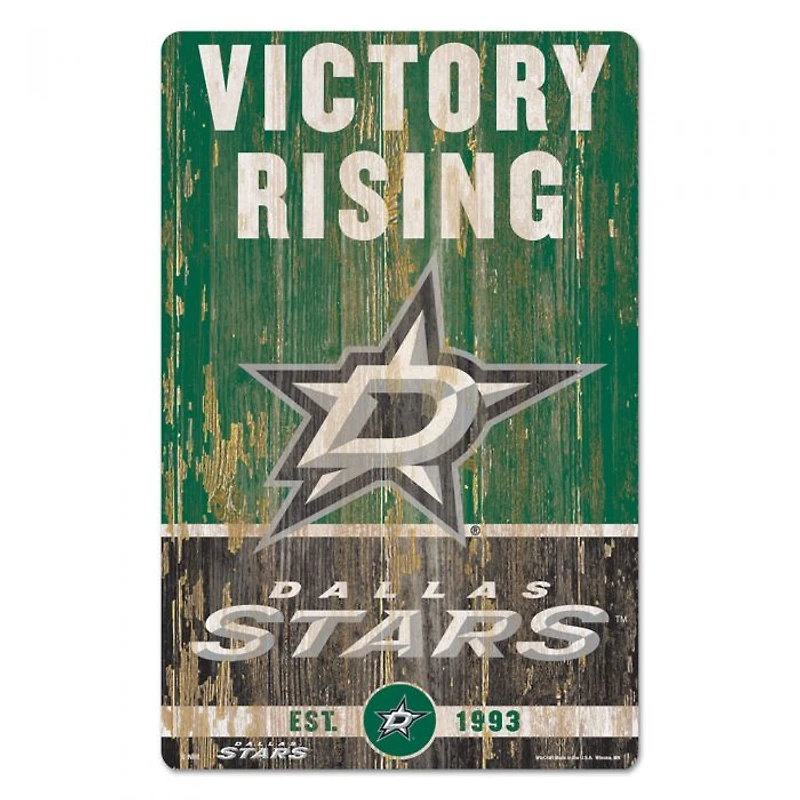 Dallas Stars Slogan Wood Sign 11" x 17" 1/4" Thick
