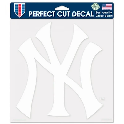 New York Yankees NY Perfect Cut White Decal 8" x 8"