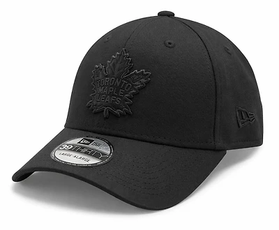 Toronto Maple Leafs Blackout New Era 39THIRTY Stretch Fit Hat