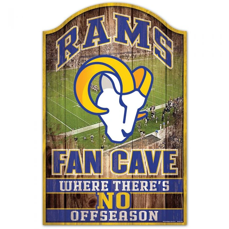 Los Angeles Rams Fan Cave Wood Sign 11" x 17" 1/4" Thick