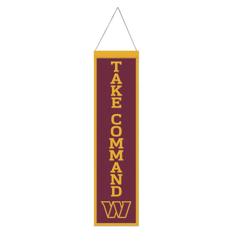 Washington Commanders Slogan Wool Banner 8" x 32"