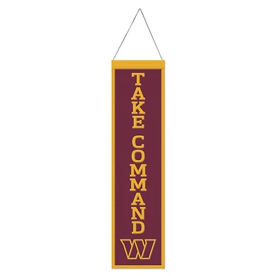 Washington Commanders Slogan Wool Banner 8" x 32"
