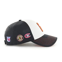 Original Six NHL Teams Scatter '47 MVP Adjustable Hat - White, Black and Orange